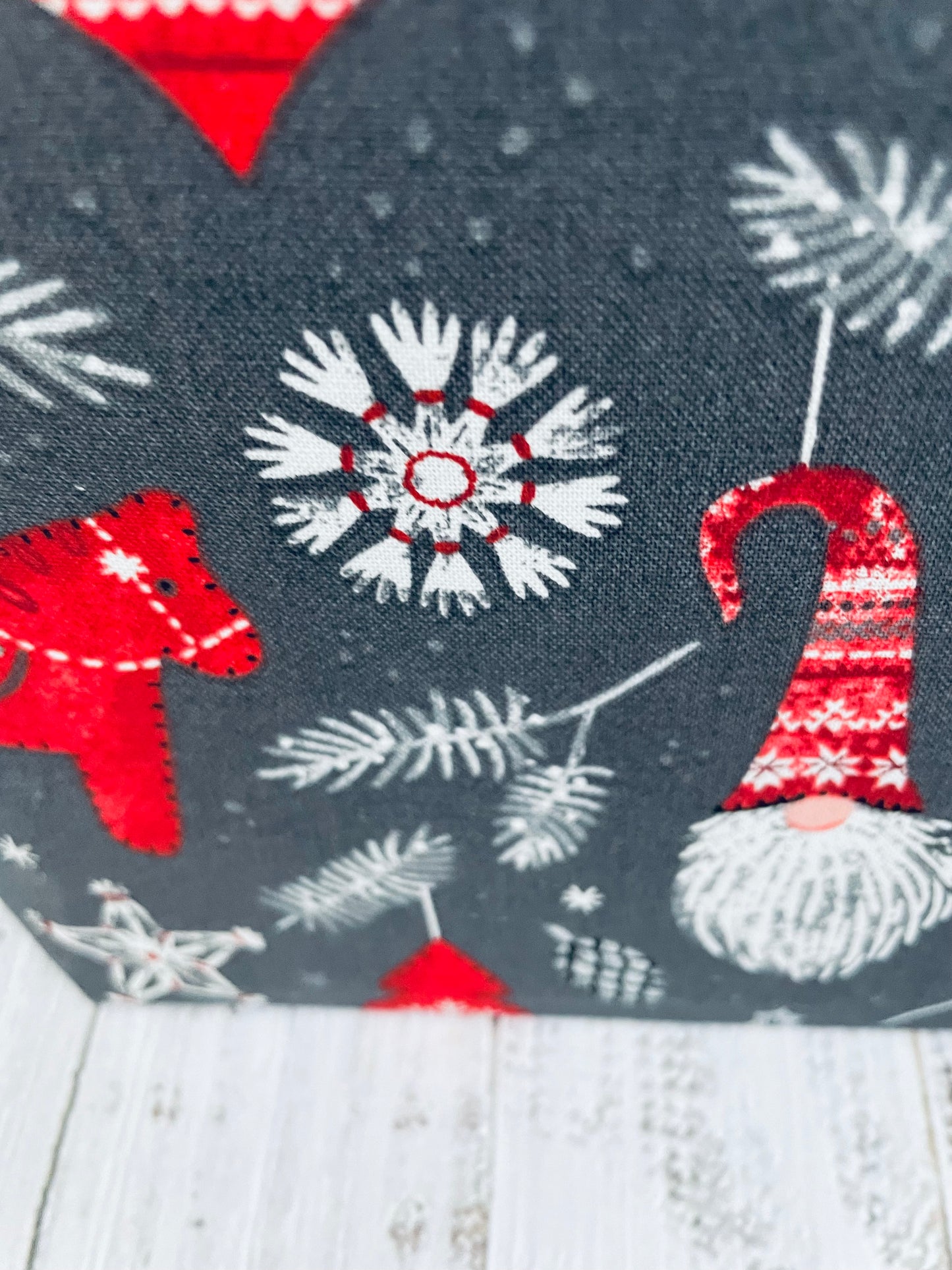 COLOURWORK GNOMES 2 ( DARK GREY BACKGROUND)  STITCH & STORE BOWL