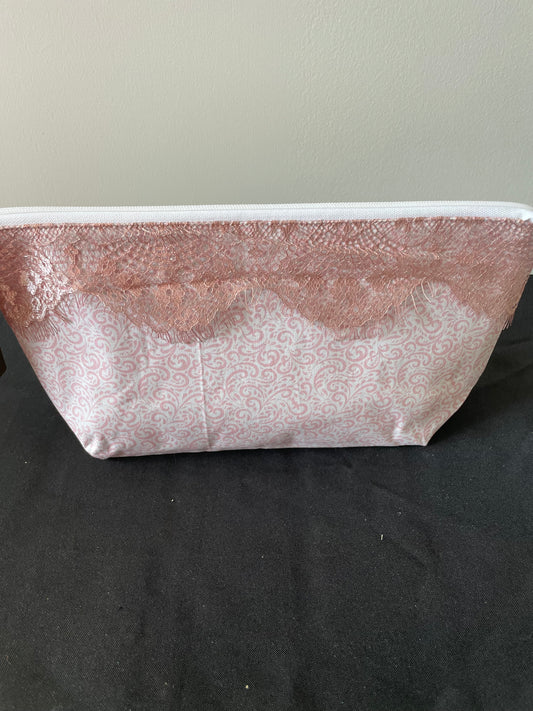 ANTIQUE LACE WITH LACE TRIM   small Lifestyle bag (soft no wire  , but interfaced )