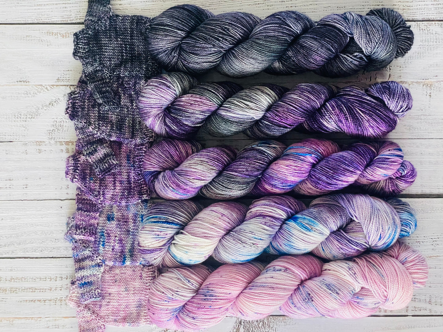 FIREFLY FOREST FADE ON PLUSH FINGERING AND CLASSIC  DK ….CHOOSE COLOURWAY AND BASE FROM MENU