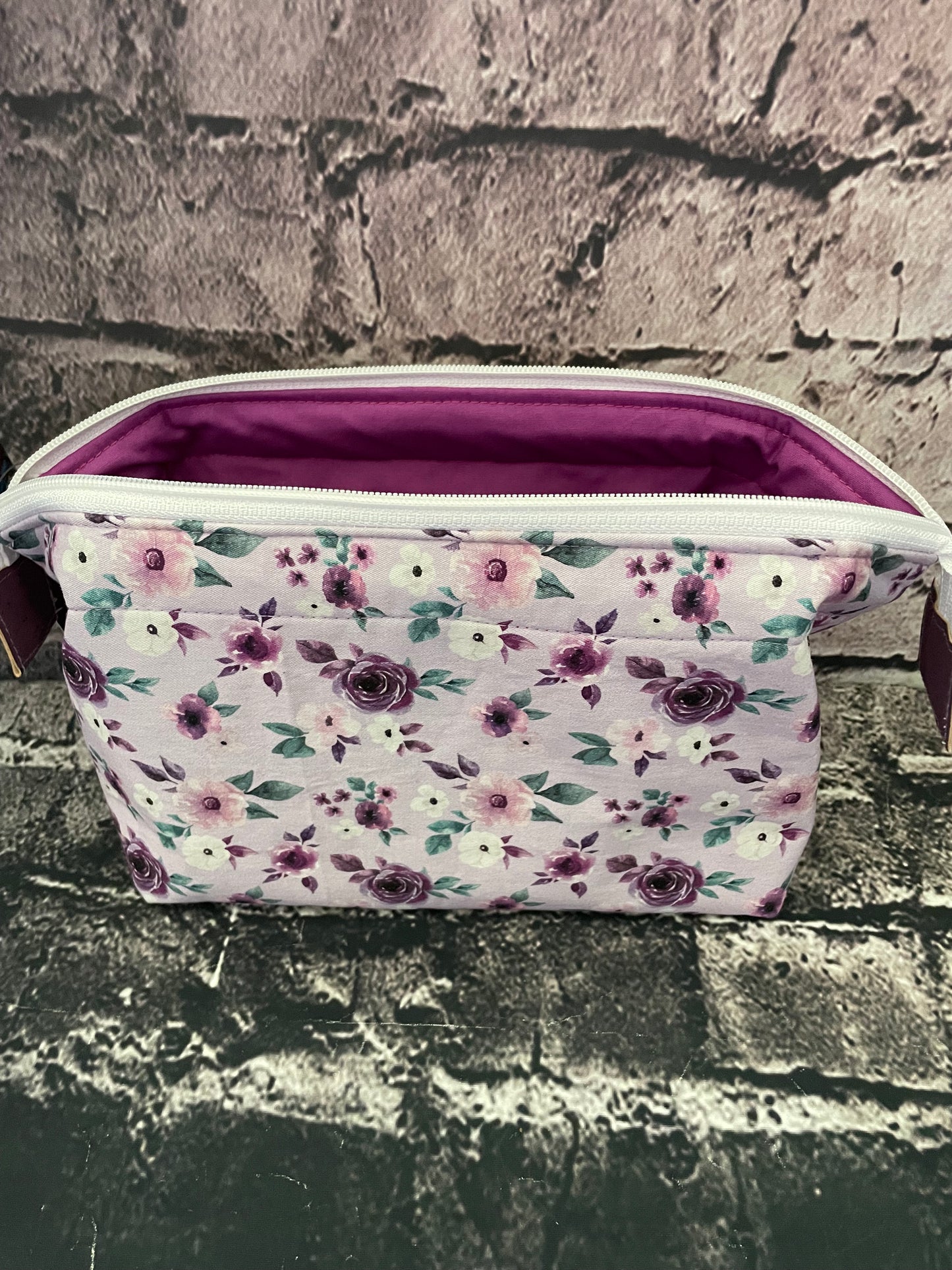 BLOOMING LOVELY MAUVE  Small wire frame bag...CUSTOM PRINT