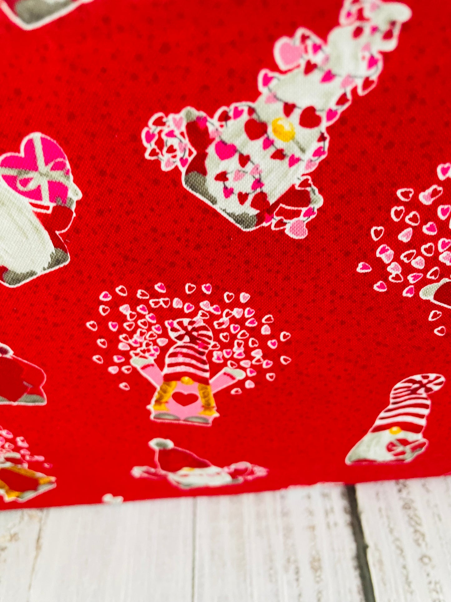 HEART GNOME      Lifestyle bag (soft no wire  , but interfaced) CUSTOM PRINT
