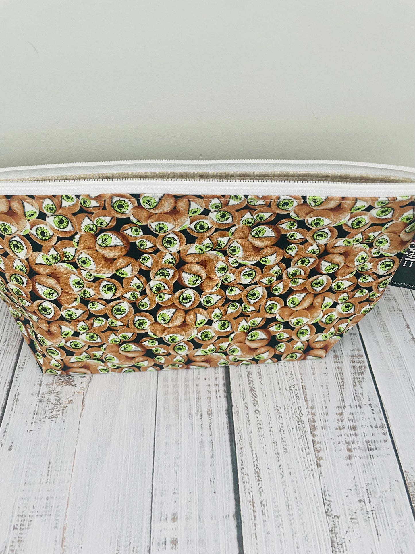GLOW IN THE DARK EYES       Lifestyle bag (soft no wire  , but interfaced) CUSTOM PRINT