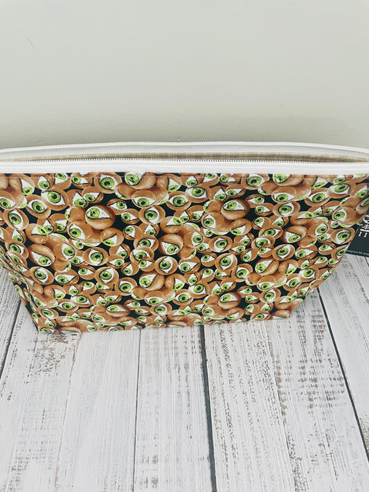 GLOW IN THE DARK EYES       Lifestyle bag (soft no wire  , but interfaced)