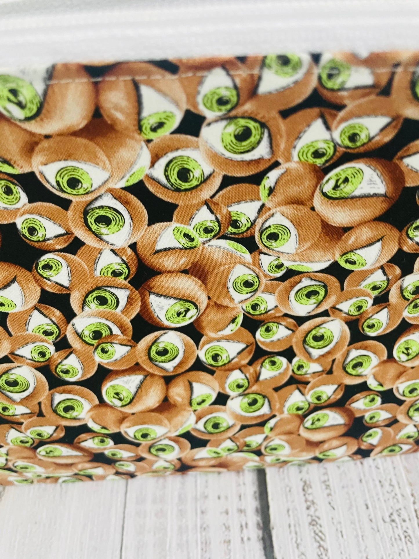 GLOW IN THE DARK EYES       Lifestyle bag (soft no wire  , but interfaced) CUSTOM PRINT