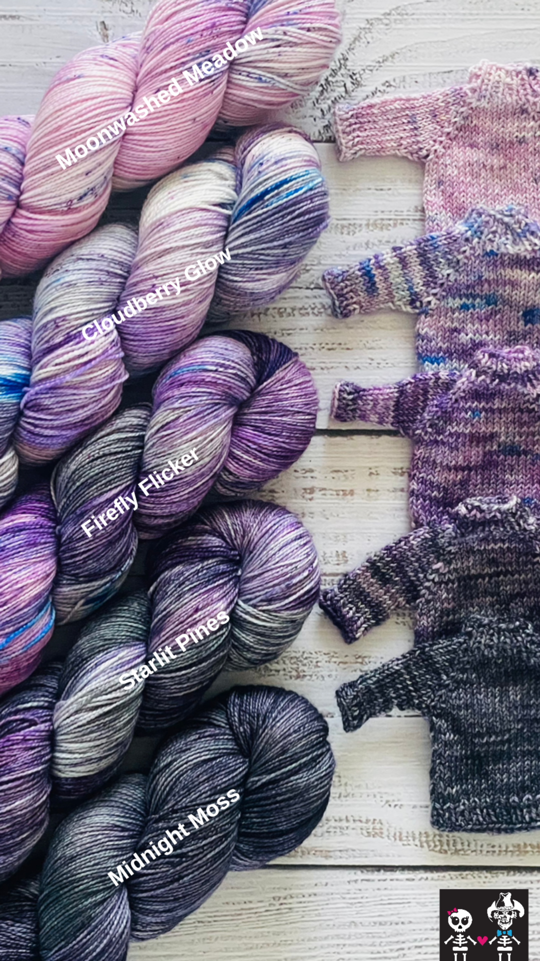FIREFLY FOREST FADE ON PLUSH FINGERING AND CLASSIC  DK ….CHOOSE COLOURWAY AND BASE FROM MENU